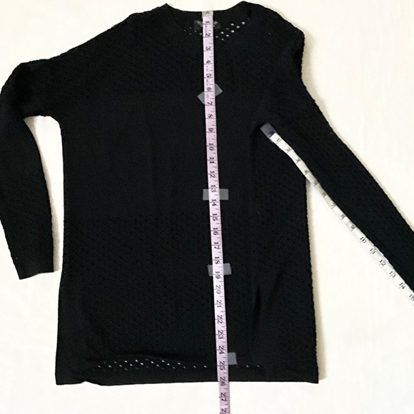 NWOT TOPSHOP Perforated Knit Jersey Sweater Top Size 4 Black - Picture 9 of 11